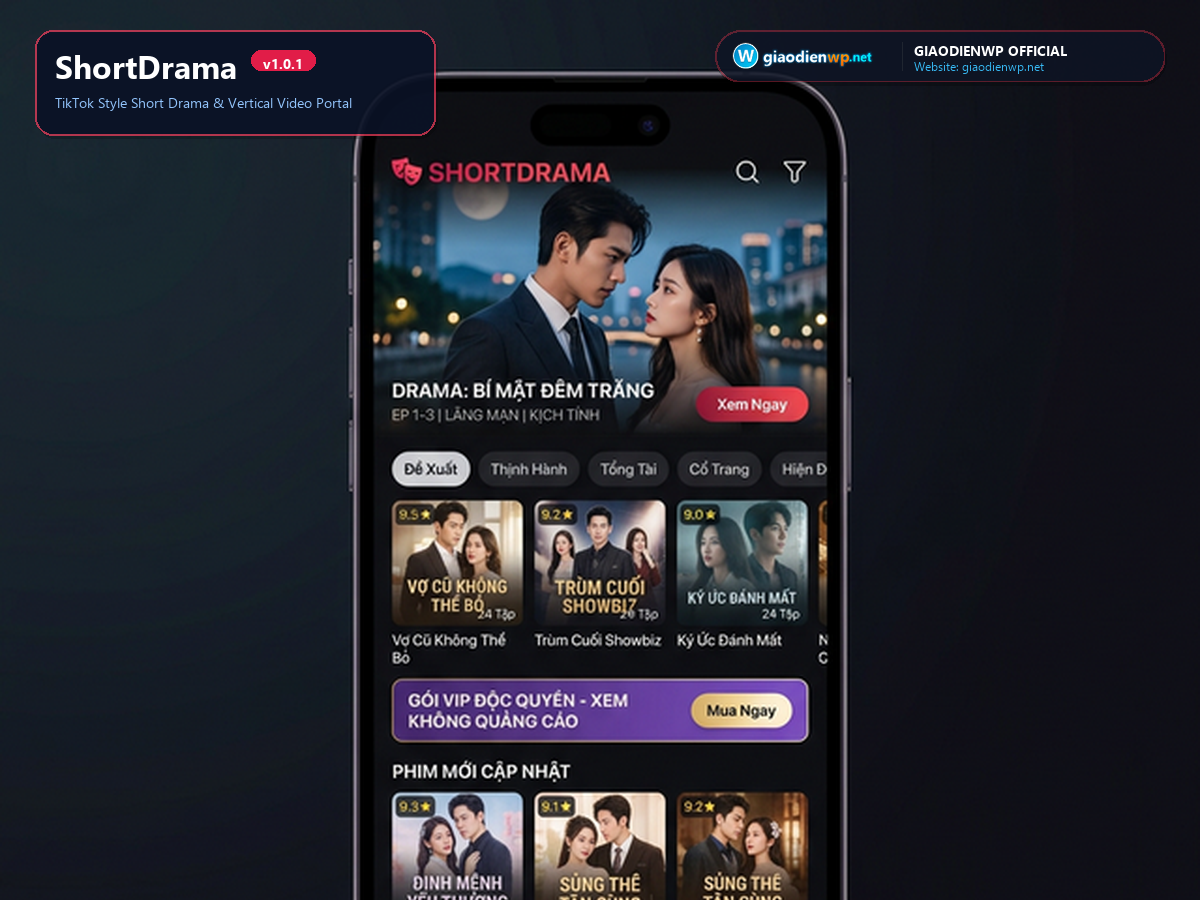 Giới Thiệu Shortvideo Platform – Theme Phim WordPress Chuyên Nghiệp