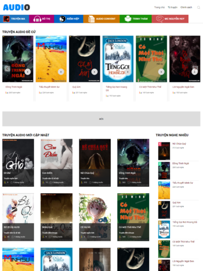Theme truyện audio - website truyện audio, sách nói