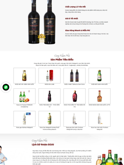 Theme wordpress bán hàng - korewi theme bán hàng rượu Hàn Quốc