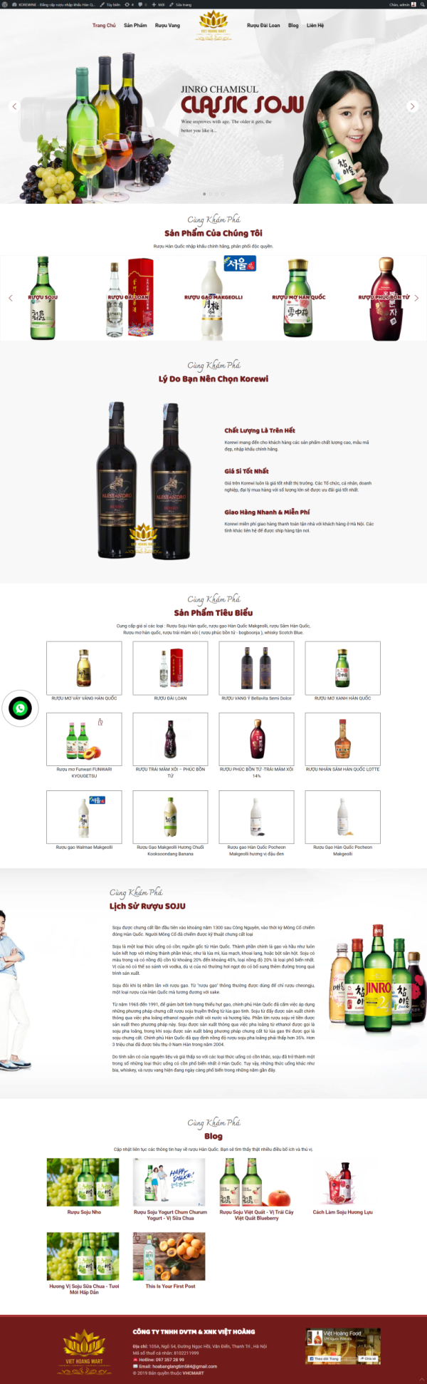Theme wordpress bán hàng - korewi theme bán hàng rượu Hàn Quốc