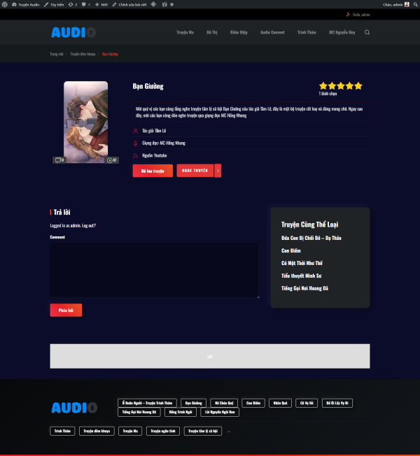 Theme truyện audio - website truyện audio, sách nói (Ver 5.0) - Ảnh 5