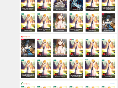 Giao diện website truyện tranh/ truyện chữ gocnhanang (bản cũ)