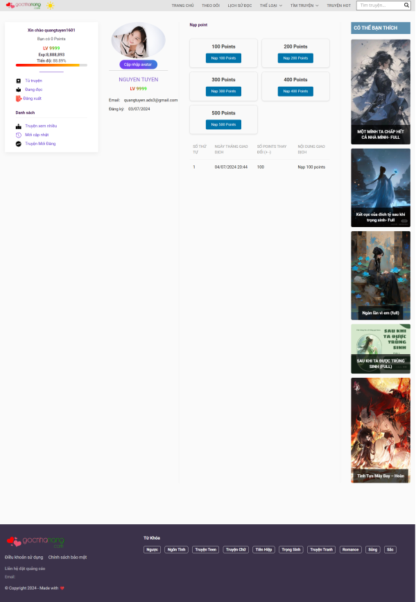 Giao diện website truyện bằng wordpress GocNhaNang - update 2024 - Ảnh 4