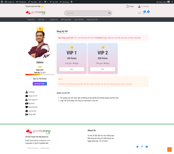 Full code truyện giống truyengo có chức năng trả phí, rank, vip - Ảnh 3