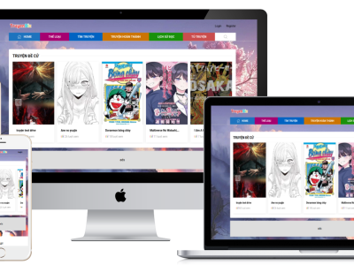 Giao diện website truyện tranh dùng drive google là storage lưu ảnh