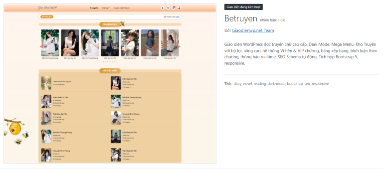 Betruyen — Theme WordPress Đọc Truyện Chữ Đơn Giản Nhưng Mạnh Mẽ