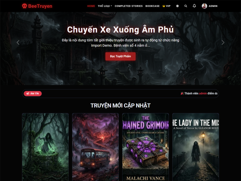 Theme truyện Linhdi – kết hợp truyện chữ và audio, phong cách truyện ma, linh dị