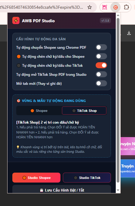 STshop AWB PDF & Bulk Stamp Studio: Tiện Ích In Đơn, Đóng Dấu Hàng Loạt Cho Shopee & TikTok Shop 1 Tiện ích in đơn và đóng dấu hàng loạt STshop AWB PDF