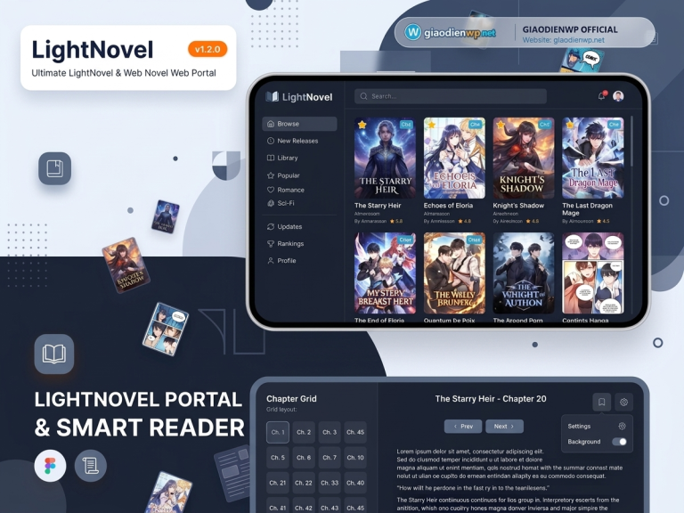 LightNovel WordPress Theme – Buy Web Novel Theme with VIP & Coin System